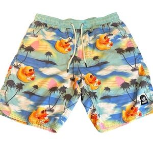 🌹Tilly's Neff Rubber Duck Hot‎ Tub Board Shorts Mens Size Small Hawaiian S…